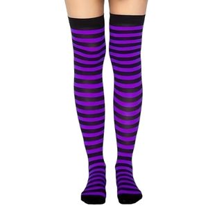 Purple & Black Striped Socks